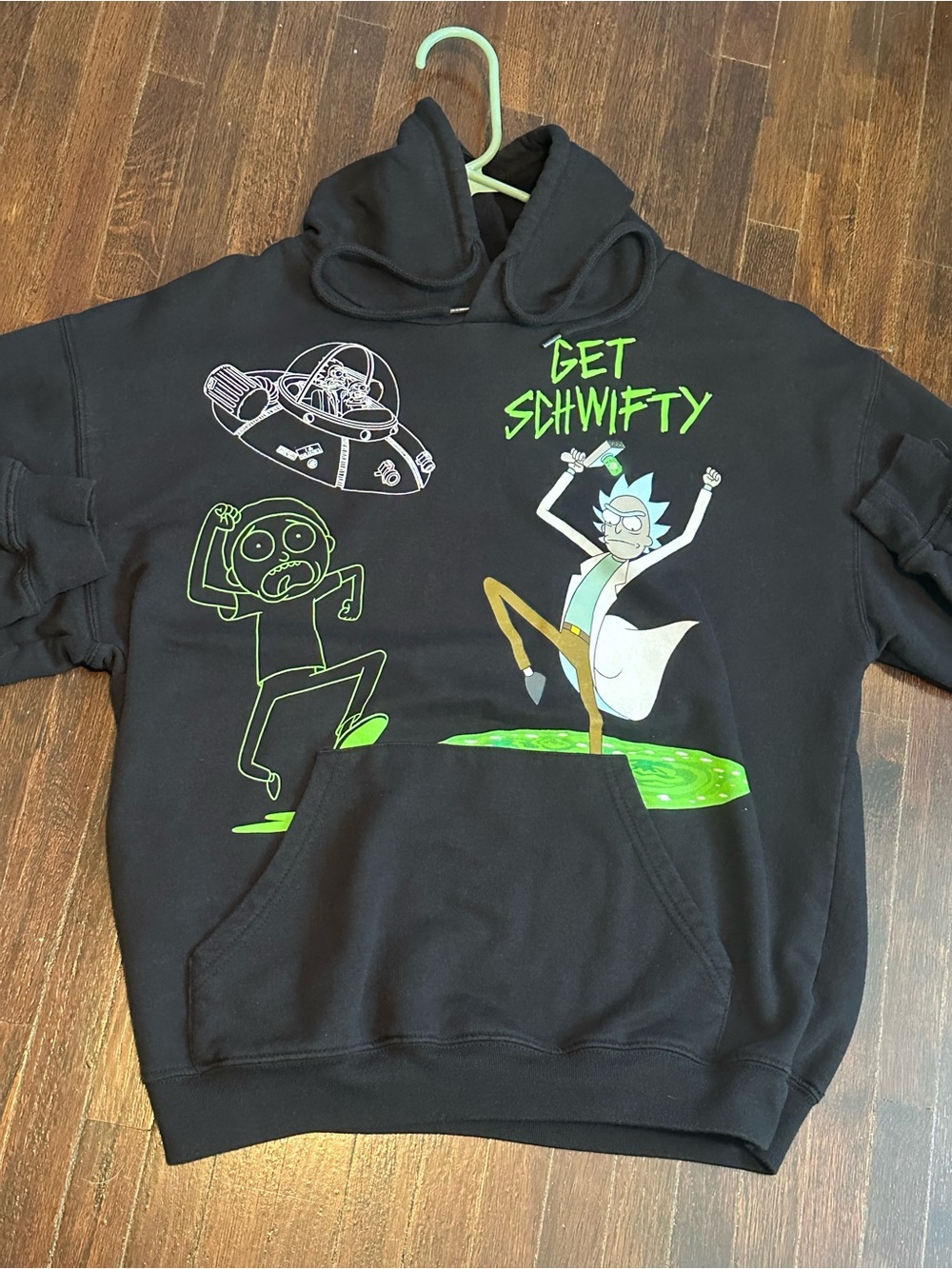 Rick and Morty Adult Swim Get Schwifty Black Graphic Hoodie